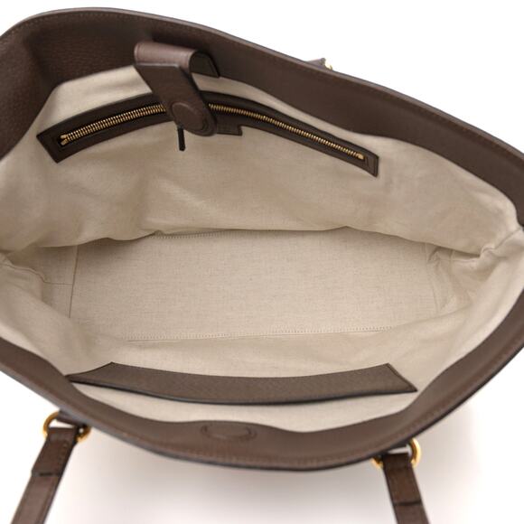 GUCCI Ophidia Jumbo GG Medium Tote Bag in Camel & Ebony Canvas Leather NEW - Picture 7 of 16